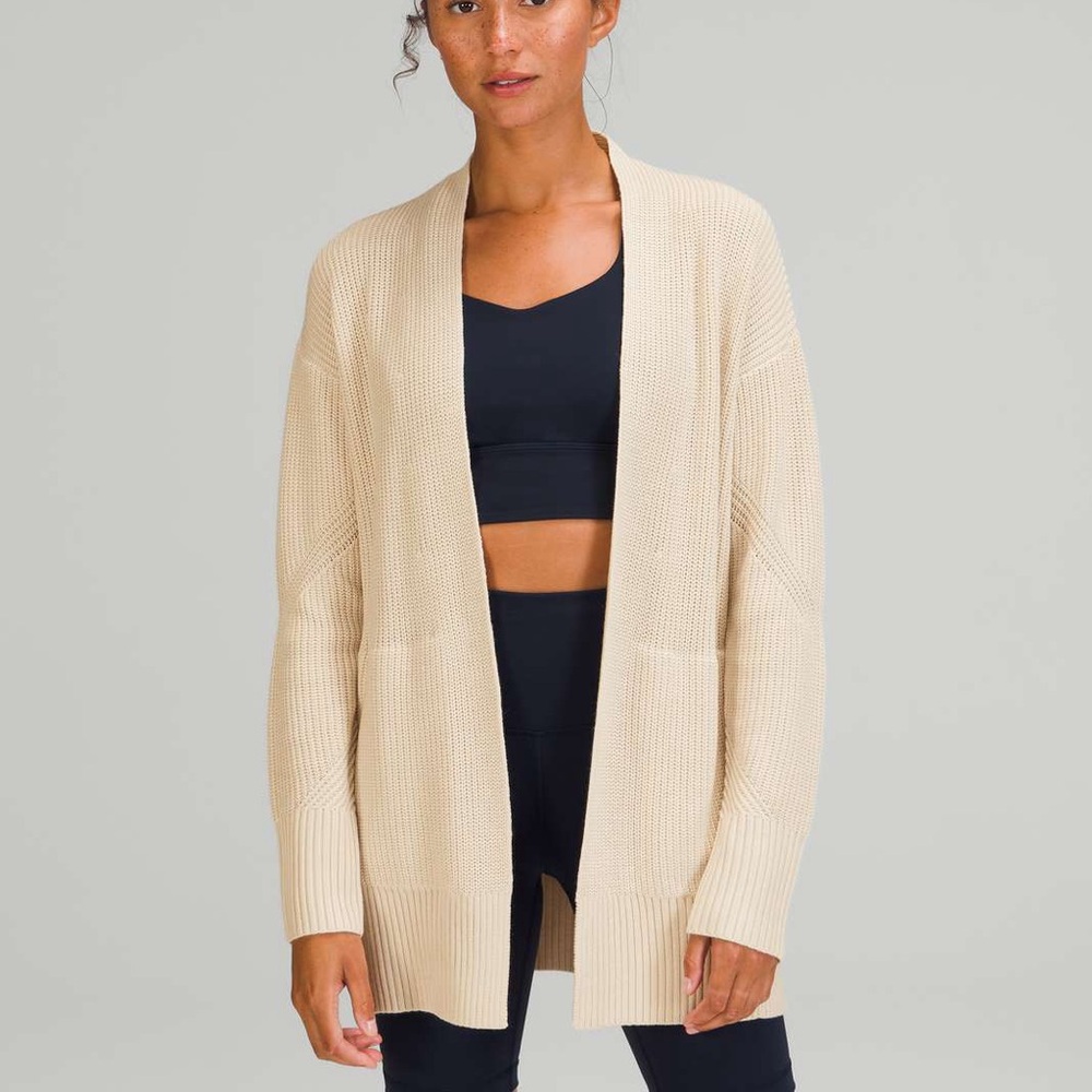 Lululemon Women’s Cashlu Cream Cardigan Sweater